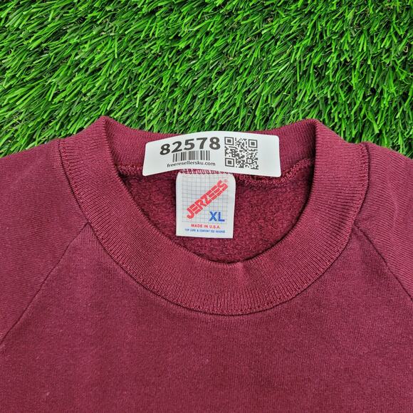 Vintage 80s JERZEES Raglan Sweatshirt Womens Large 20x27 USA - Picture 10 of 13